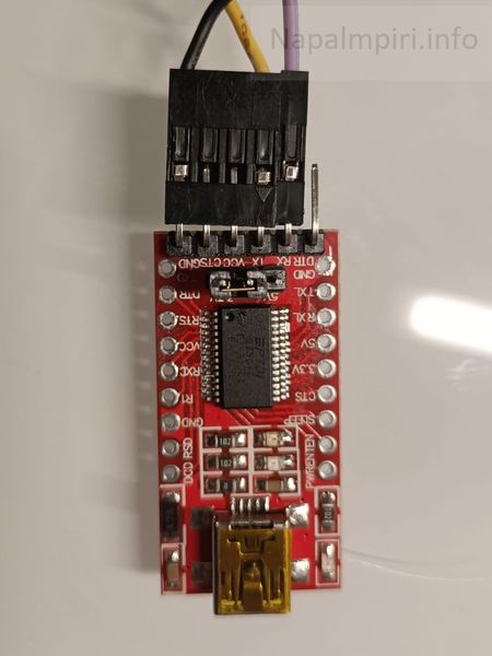 FTDI interface with custom connections, 3.3V setting.